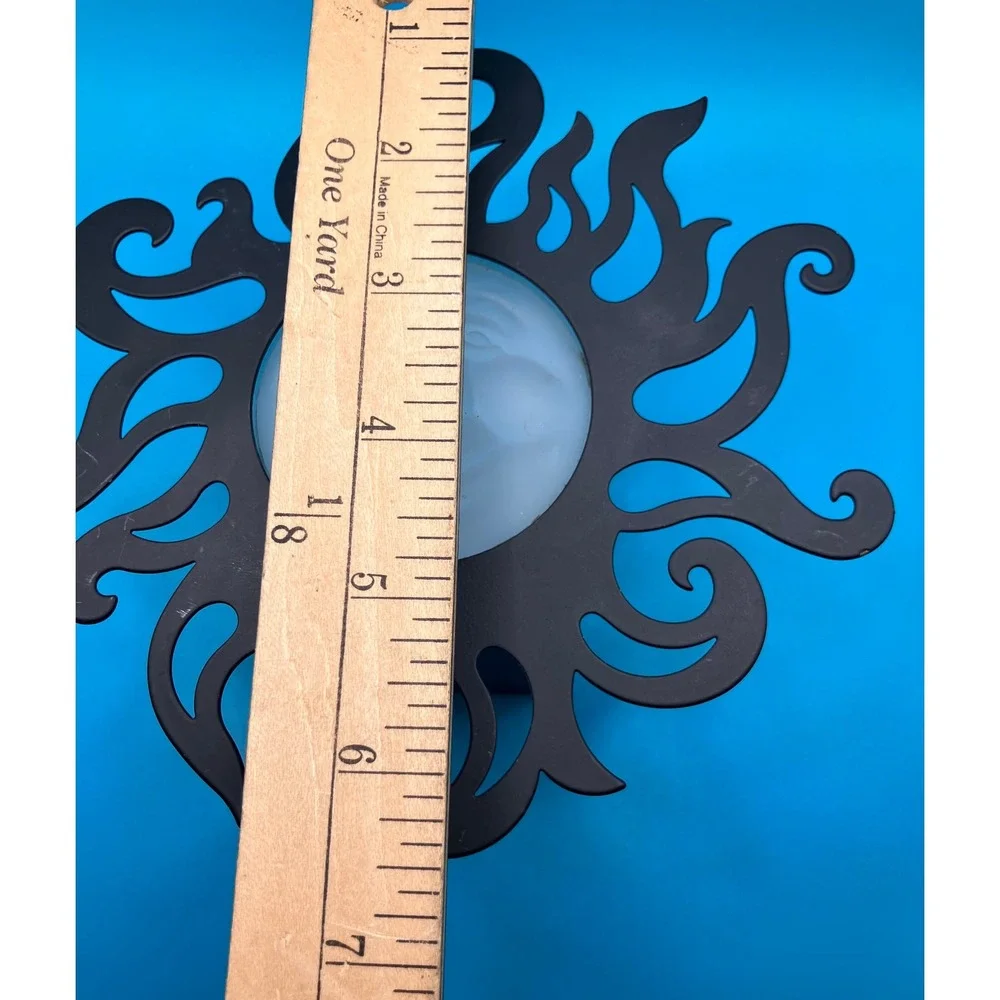 Vintage Partylite Sun Face Wall Sconce Candle Holder Metal Boho Celestial